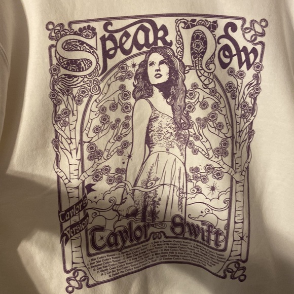 Taylor Swift SPEAK NOW (TAYLOR'S VERSION) TRACKLIST WHITE CREWNECK - Picture 2 of 5